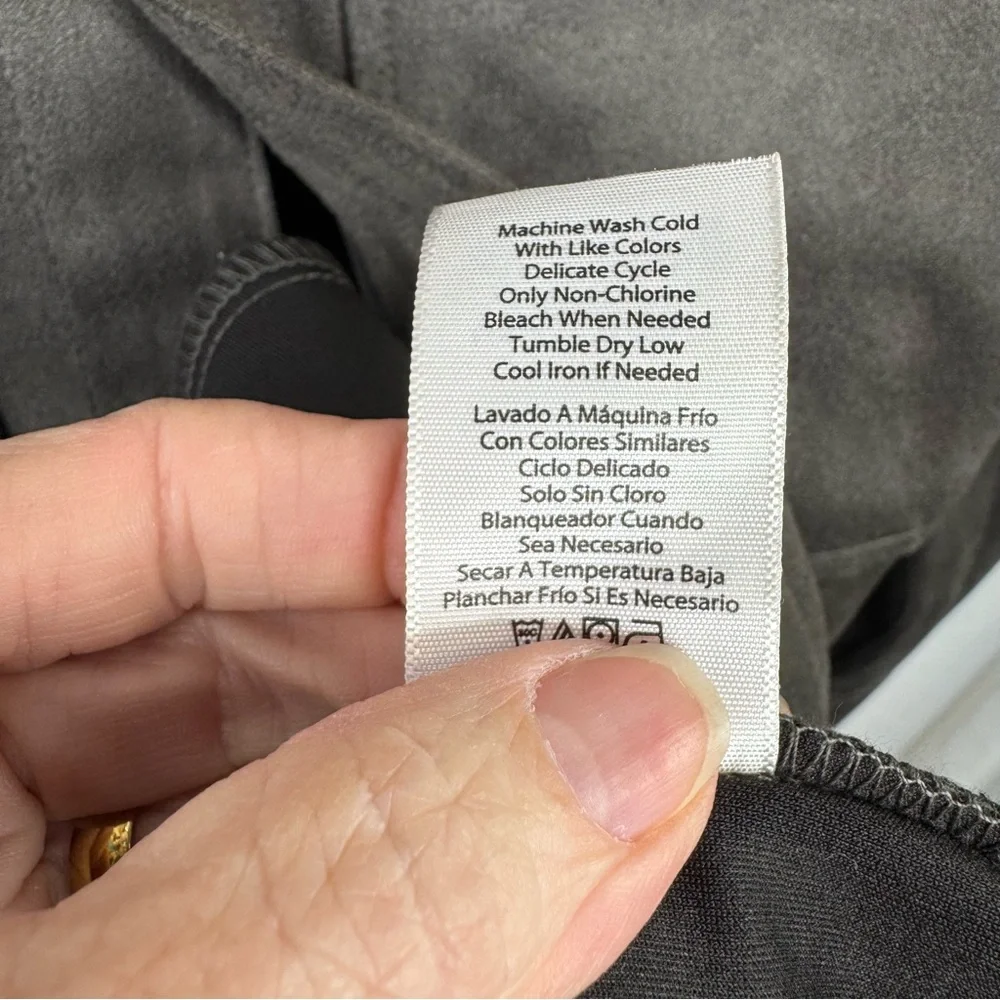 FRYE Snap Shirt Jacket Faux Suede Charcoal in color Men’s Smalll Women Medium - Picture 4 of 11